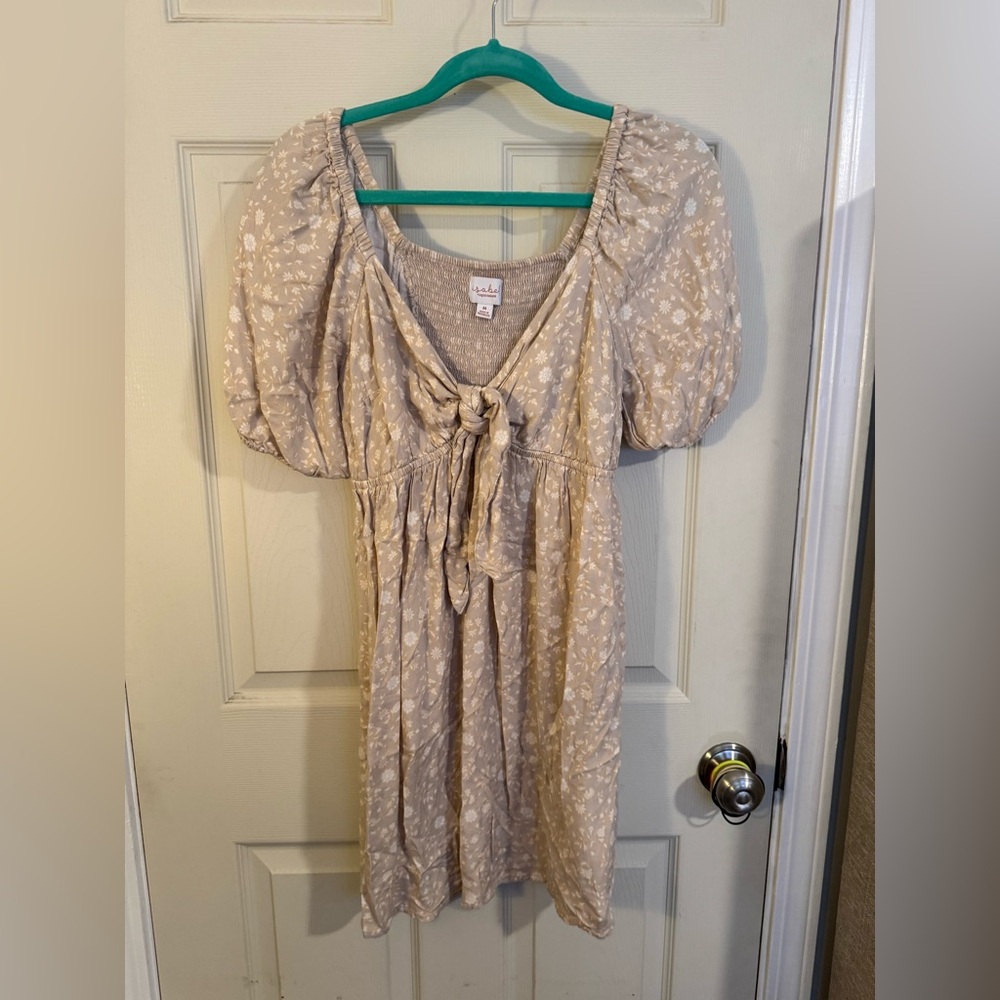 Floral Puff Sleeve Maternity Dress